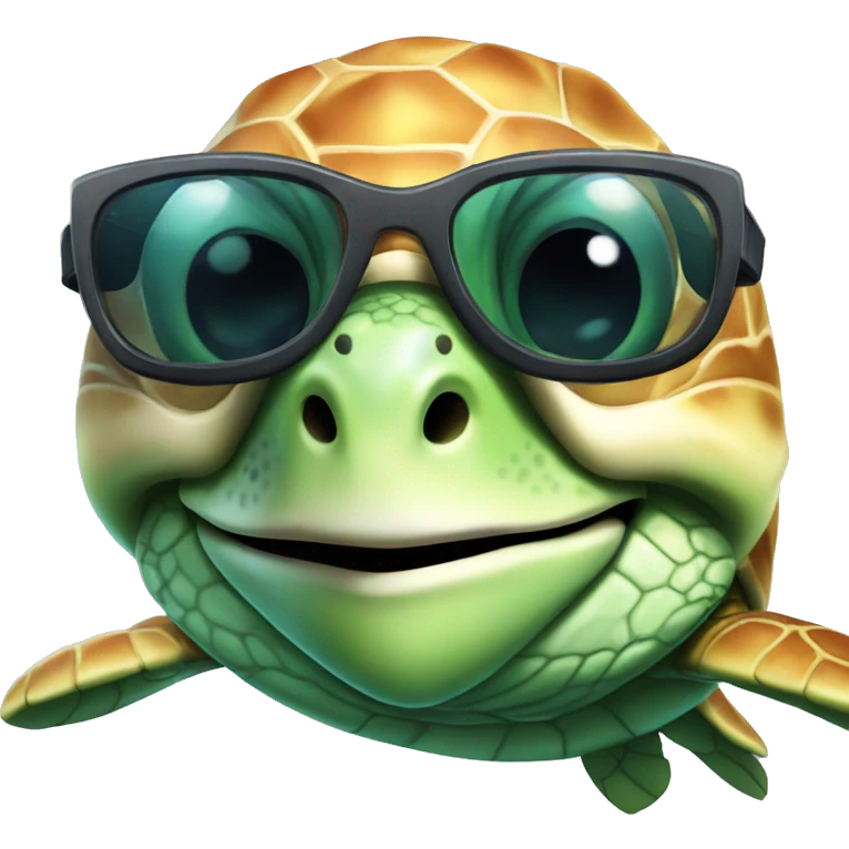 Sea turtle wearing sunglasses emoji