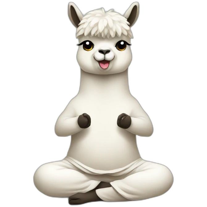 alpaca doing yoga emoji