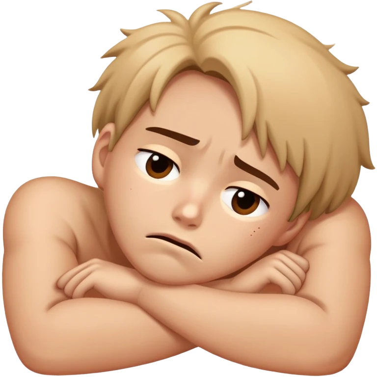 A character named Boksil lying down with a defeated, discouraged expression, looking sad and exhausted emoji
