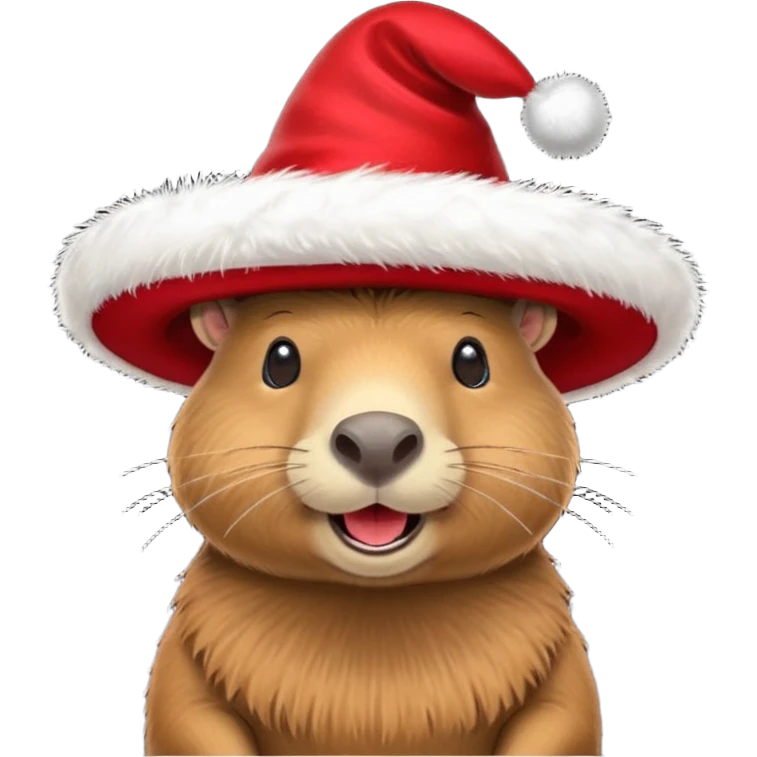 Capibara con sobrero navideño emoji