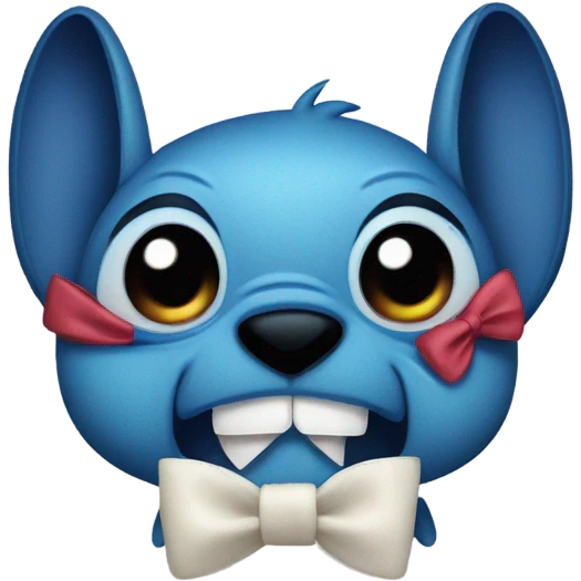 Stitch with a bow tie emoji
