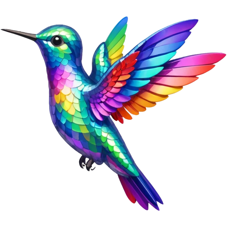 Rainbow hummingbird facing left  emoji