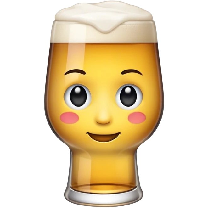 Weißbierglas mit gesicht emoji