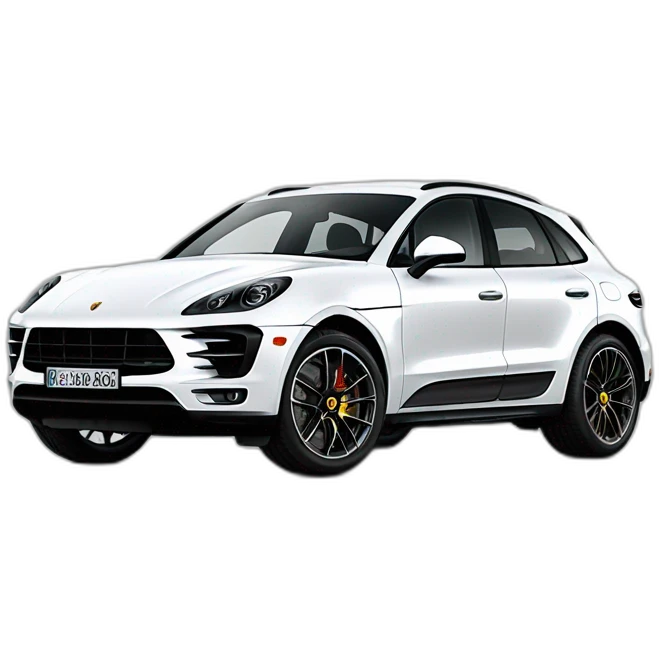 One Porsche macan white turbo emoji