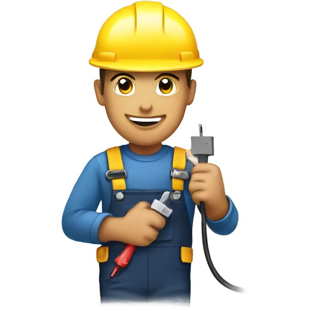 electrician holding a plug emoji