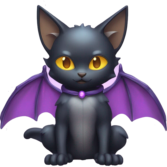 Shiny -Dark-type-Psychic-type-Fakémon-Bat-Cat full body emoji