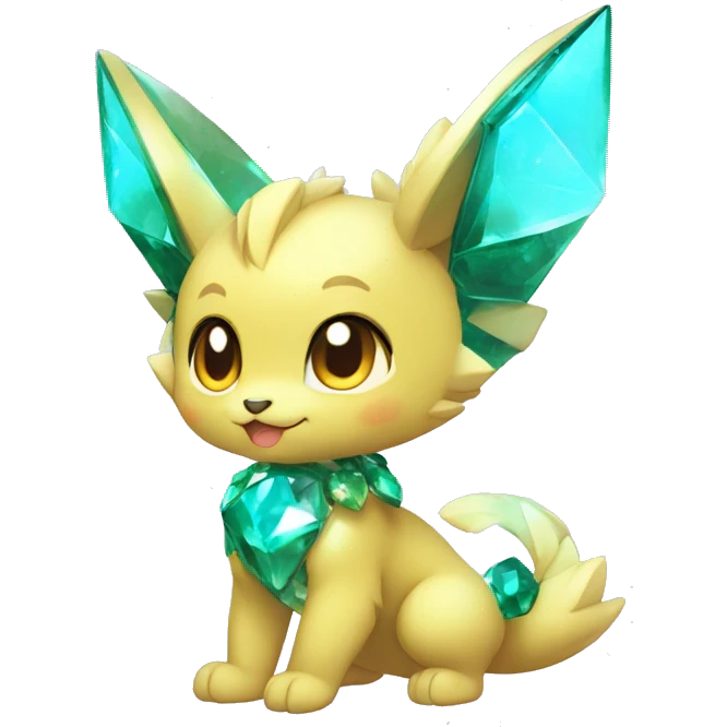 a anthro chibi-style shiny gem-sparkle-Fakémon-hybrid full body emoji