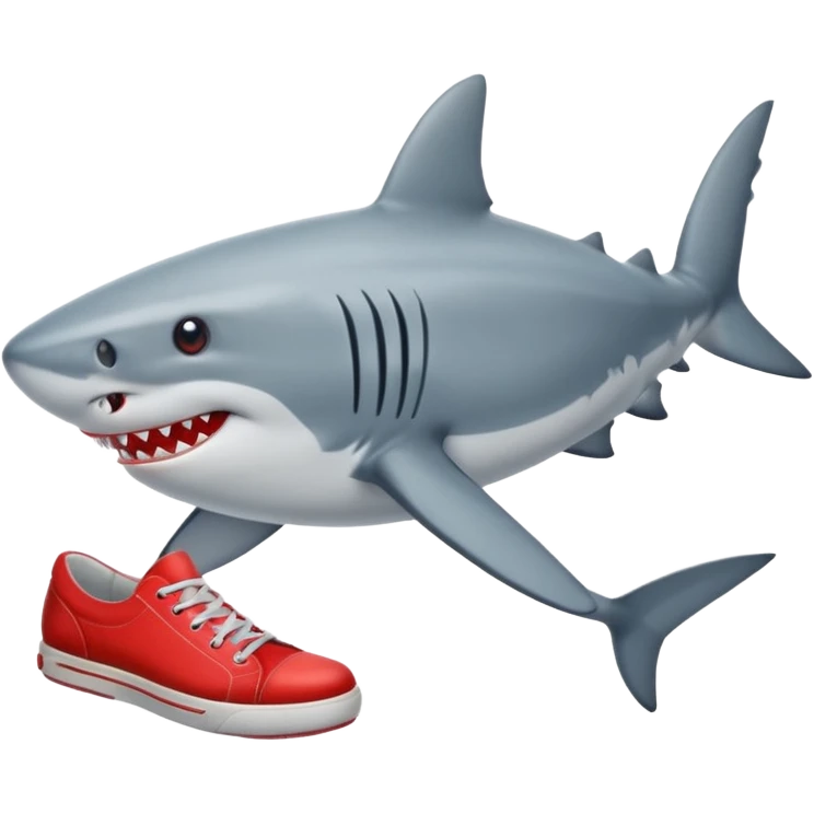 Shark wearing red shoes emoji