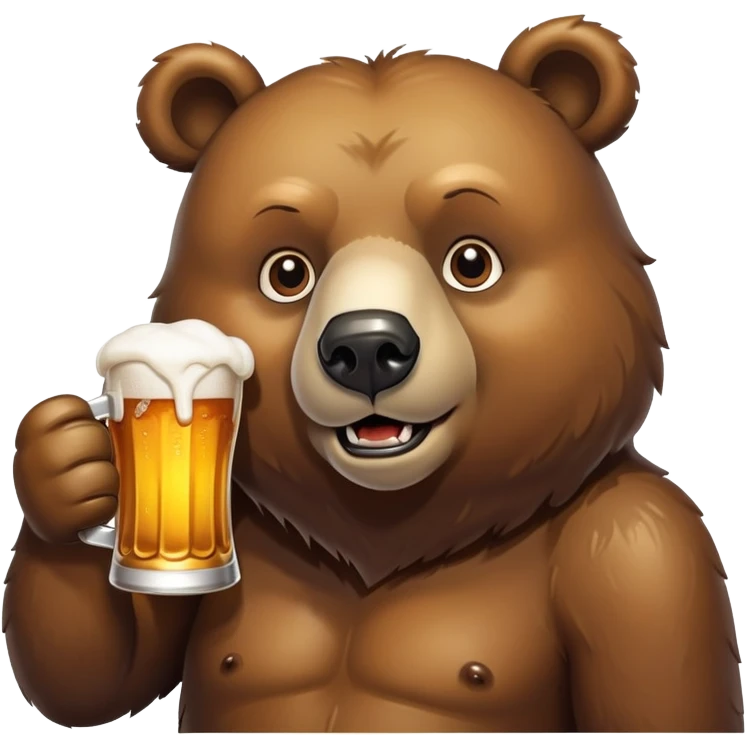A beer drinking a bear emoji