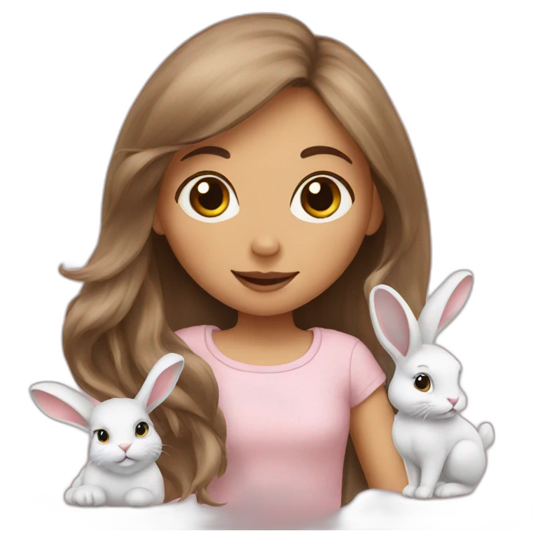 Girl anD bunnies emoji