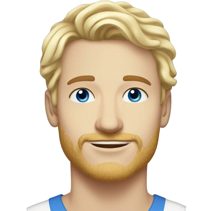 3/4 profile light curl blonde 30yo man blue eyed pale skin emoji