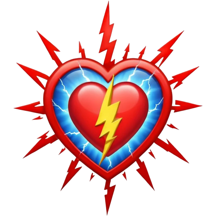 Heart with Grateful Dead lightning bolt in the middle emoji