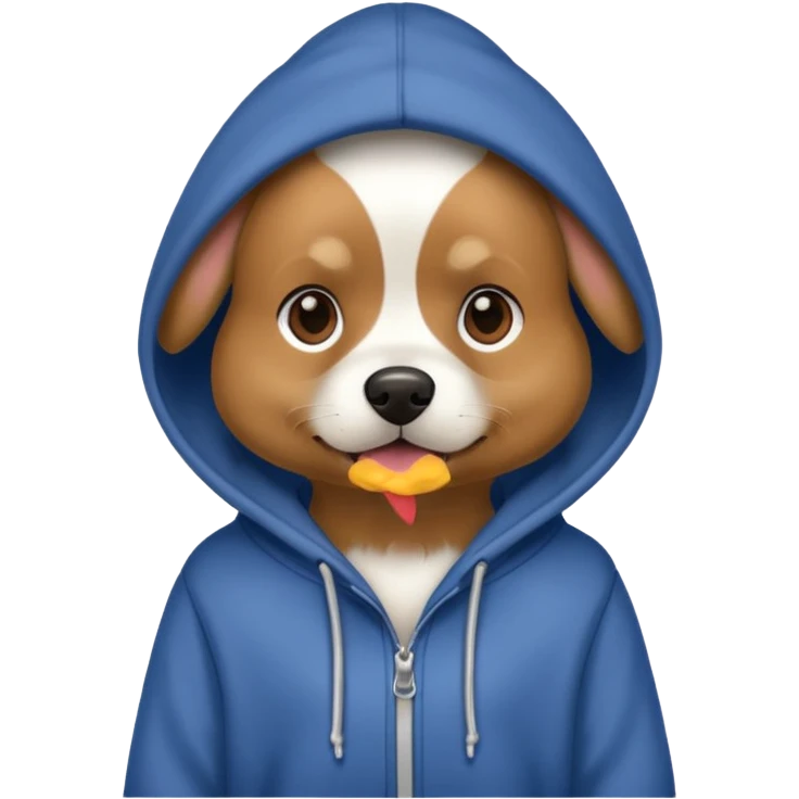 Dog wearing a hoodie emoji