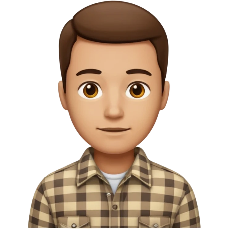 male in checkered shirt, not t shirt emoji