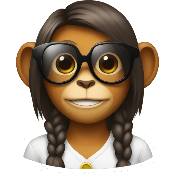 Girl monkey with sunglasses emoji