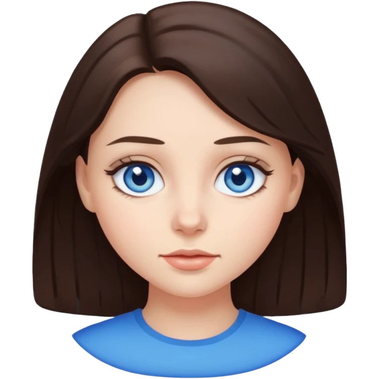 Brunette Girl with blue eyes emoji