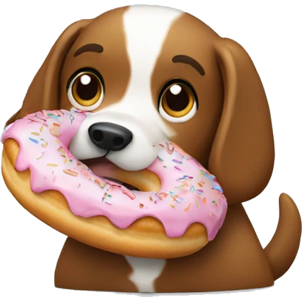 dog eating a donut emoji