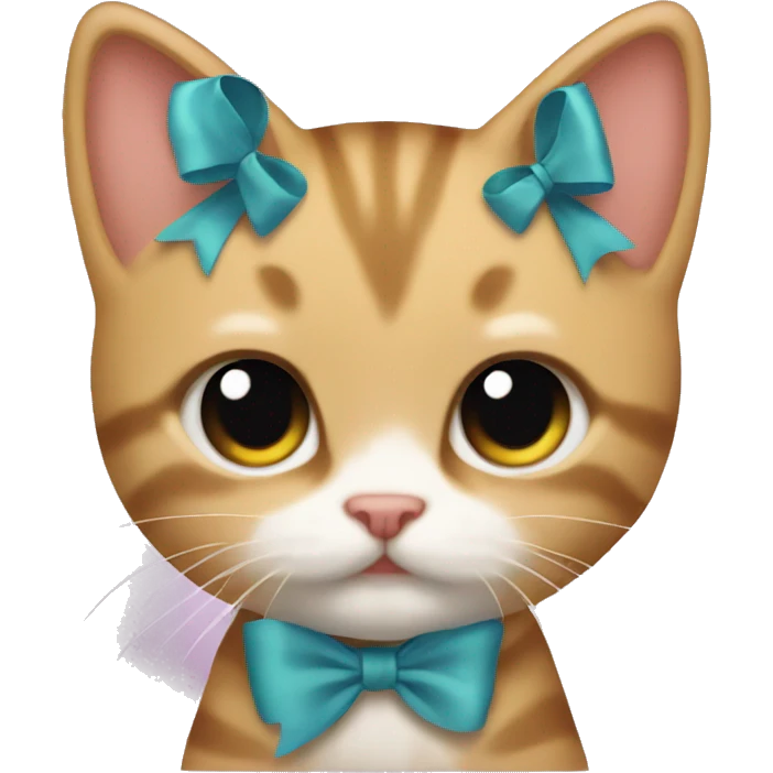 Kitten with a bow emoji