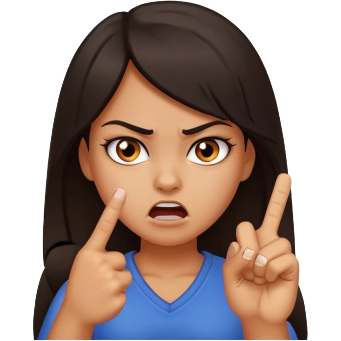 angry girl and middle finger emoji