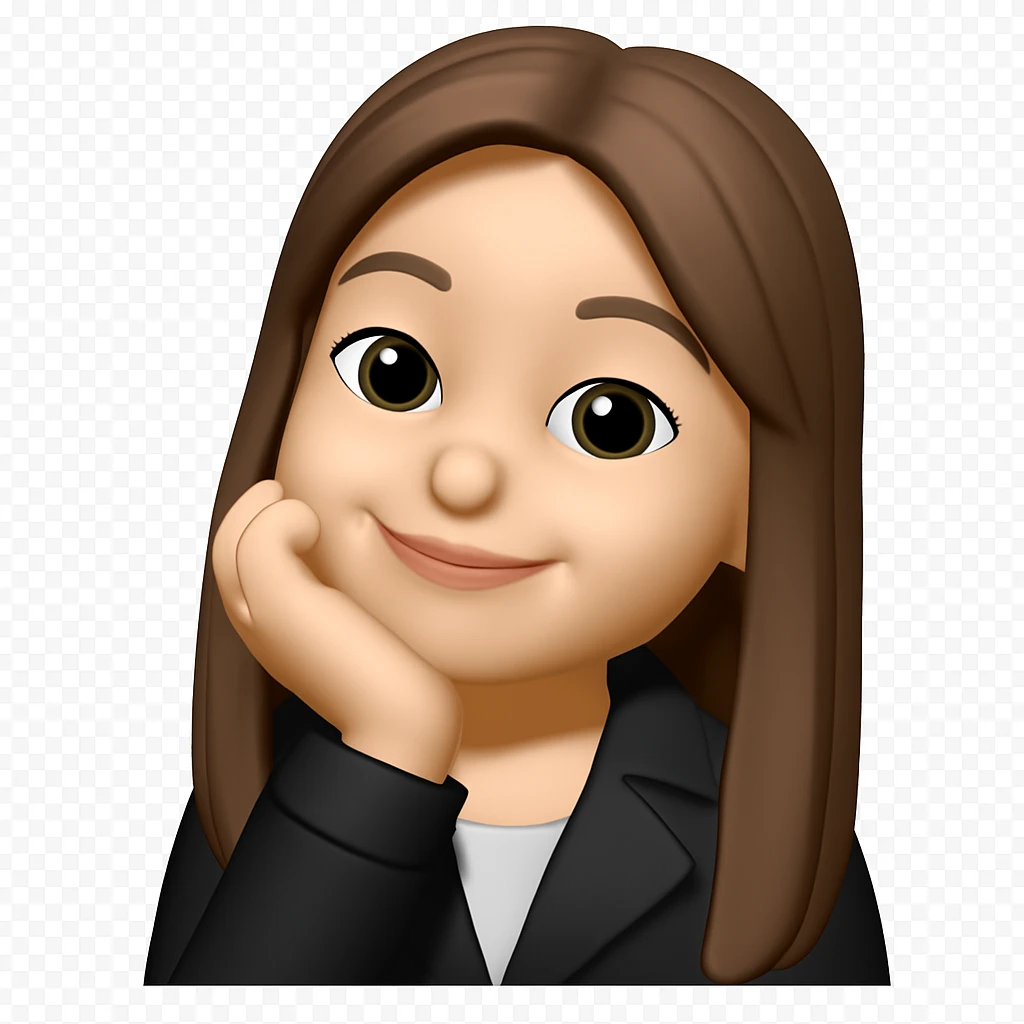 Convert this photo to a friendly, expressive 3D emoji in Apple style, preserving the person's identity and facial features as much as possible. Render with smooth shading and soft colors. Remove the background entirely. The style should resemble Apple's 3D emoji look. emoji