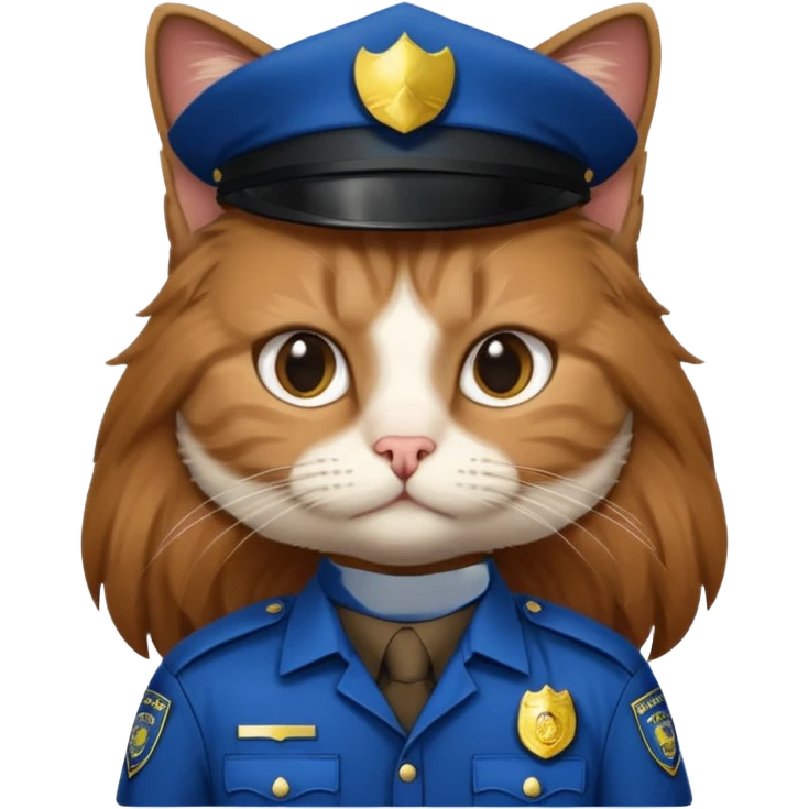 long-haired cat police emoji