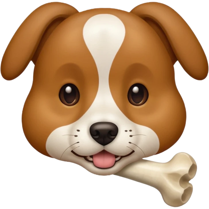 dog faace with bone in mouth emoji