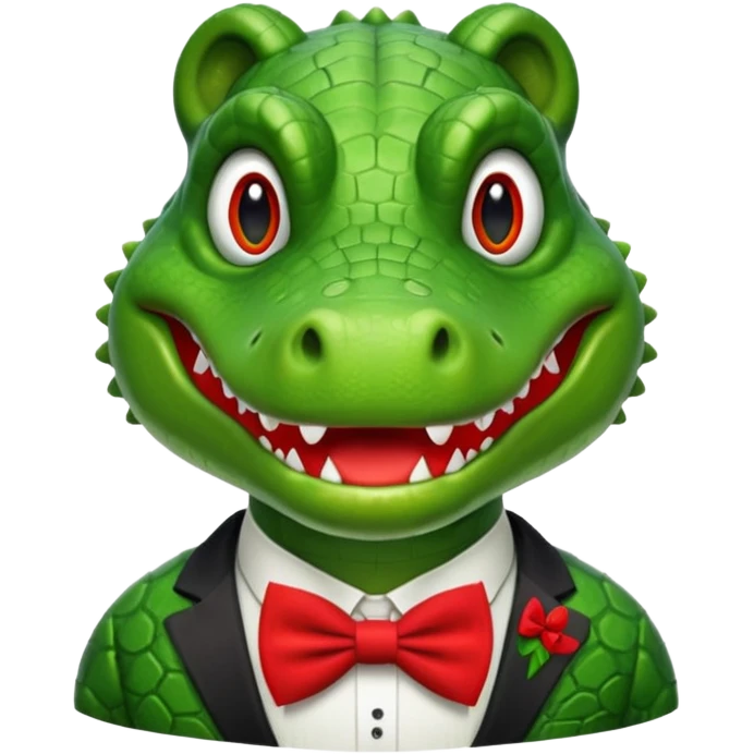 Crocodilo com um laço  emoji