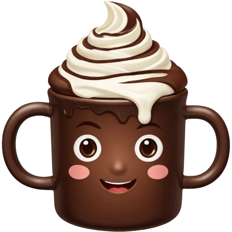 Cioccolata calda aestetich senza faccia emoji