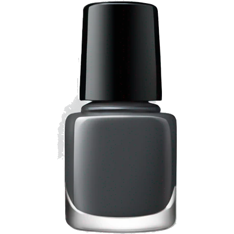 Dark grey nail polish bottle with black lid emoji