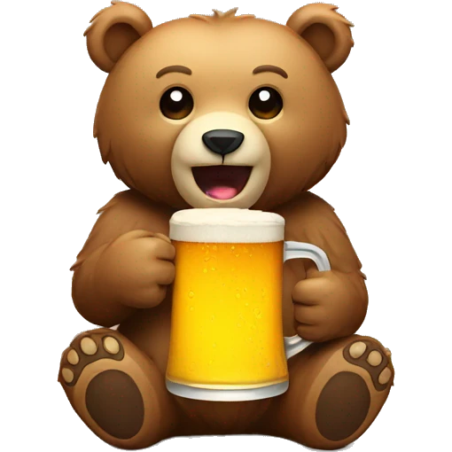 bear with beer cup emoji