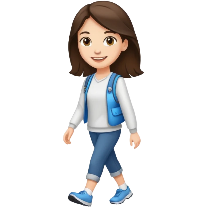 Brunette white girl walking for charity  emoji