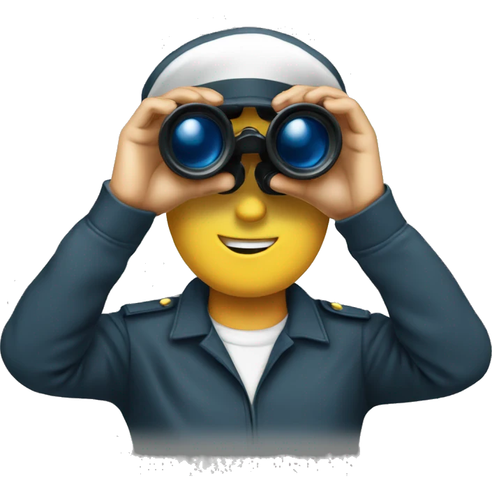 create a deck cadet emoji using a binocular emoji