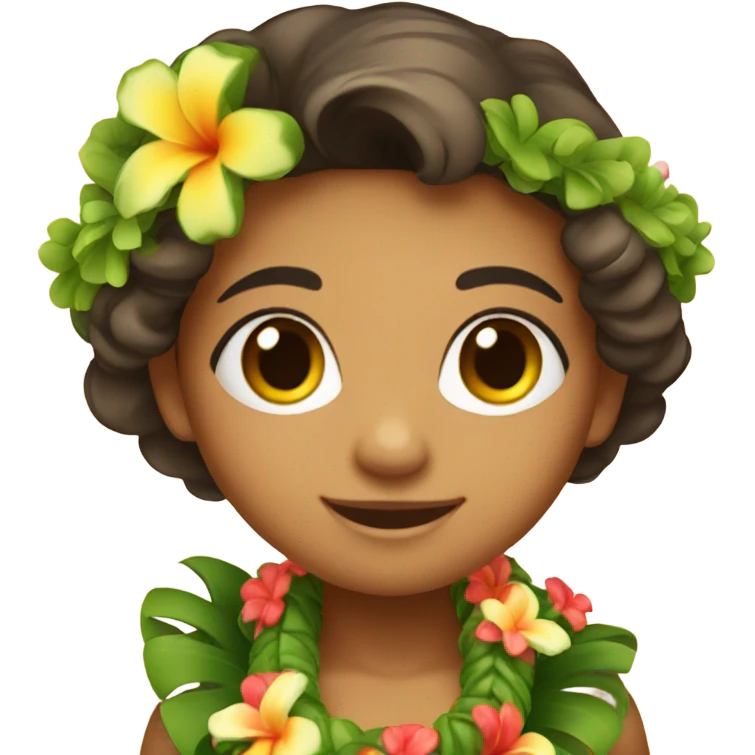 Cute Hawaiian girl with lei emoji