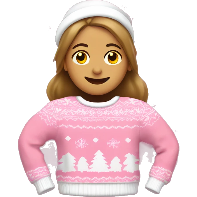 Pink and white Christmas jumper emoji