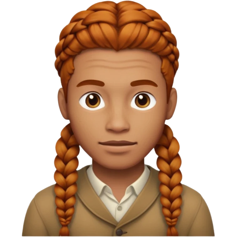 thick ginger braids man emoji