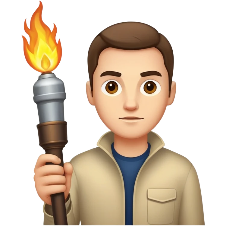 Повар Илья Лазерсон с факелом emoji