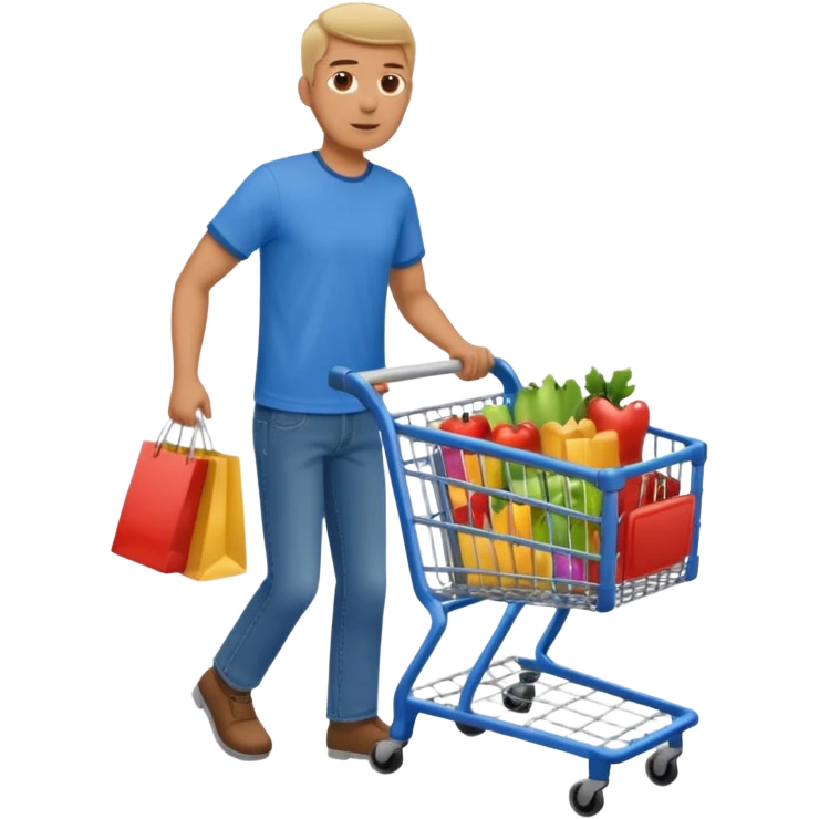 man-with-a-shopping-cart-full-body emoji