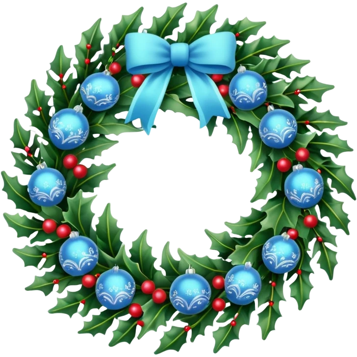 Simple and sweet Christmas wreath with light blue details emoji