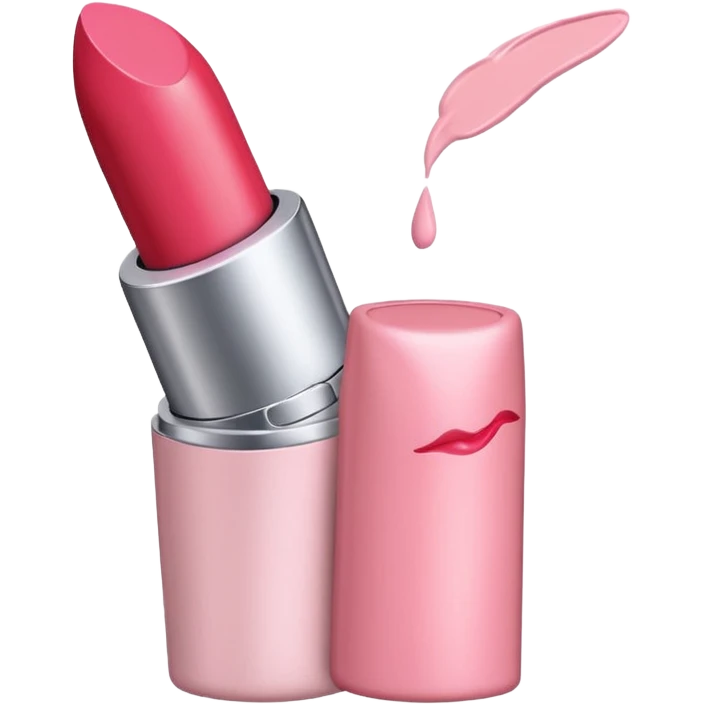 lipstick print from a kiss in soft pink, pastel light emoji