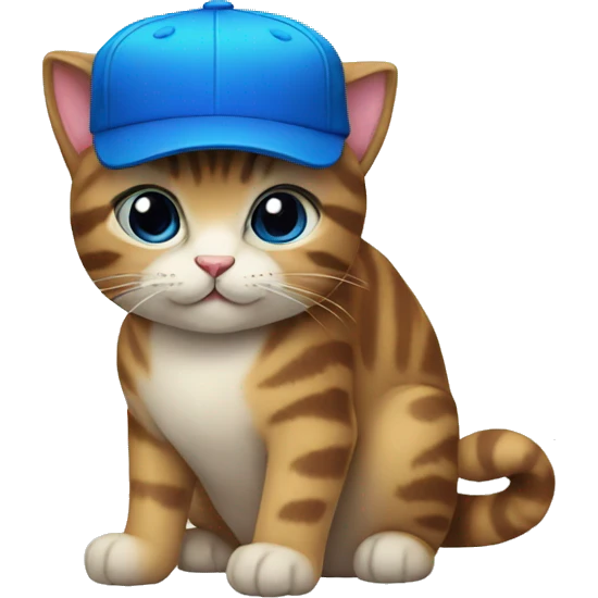 Velvet Cat with blue cap emoji