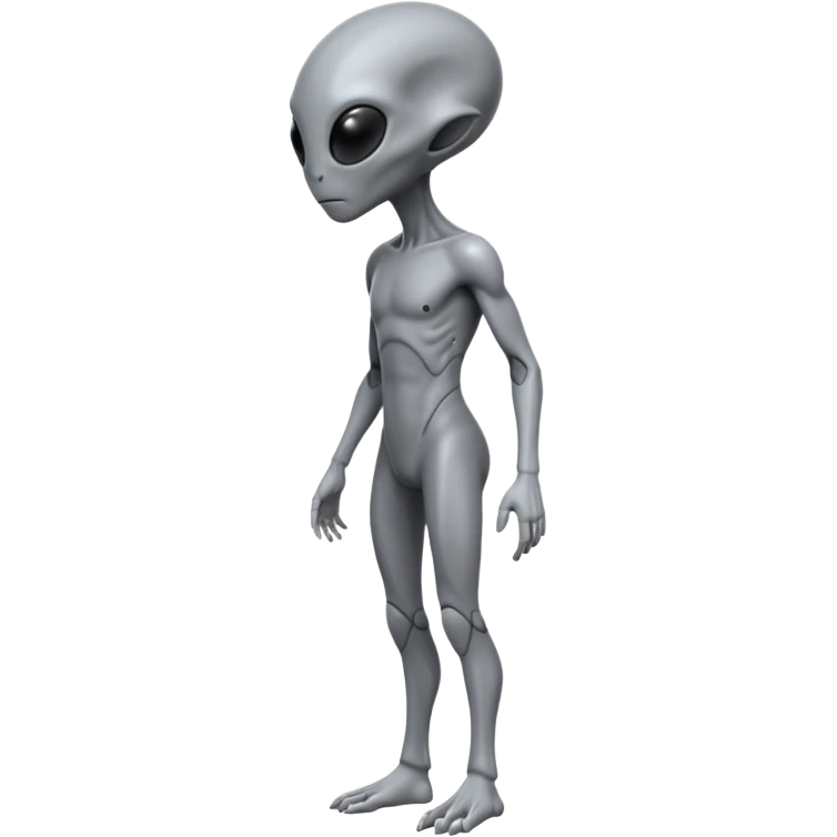fullbody humanoid gray alien direct sideview emoji