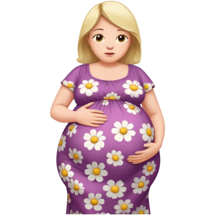very heavily pregnant overdue woman with very  very big and large belly  emoji