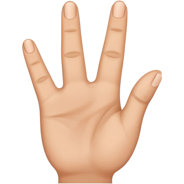 create a 2 fingers down, thumb tucked in between hand emoji