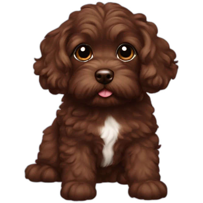 chocolate colored Havapoo emoji
