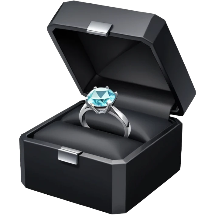 Diamond ring in black box  emoji