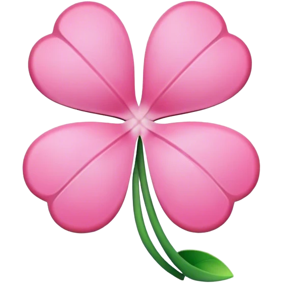 3D Four Leaf Pink Clover emoji