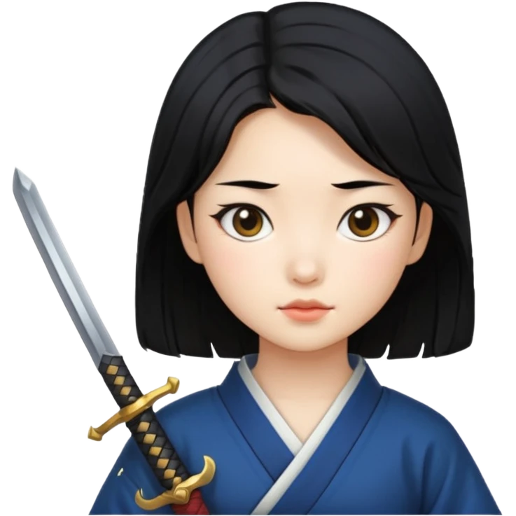 girl with sword and she is korean emoji