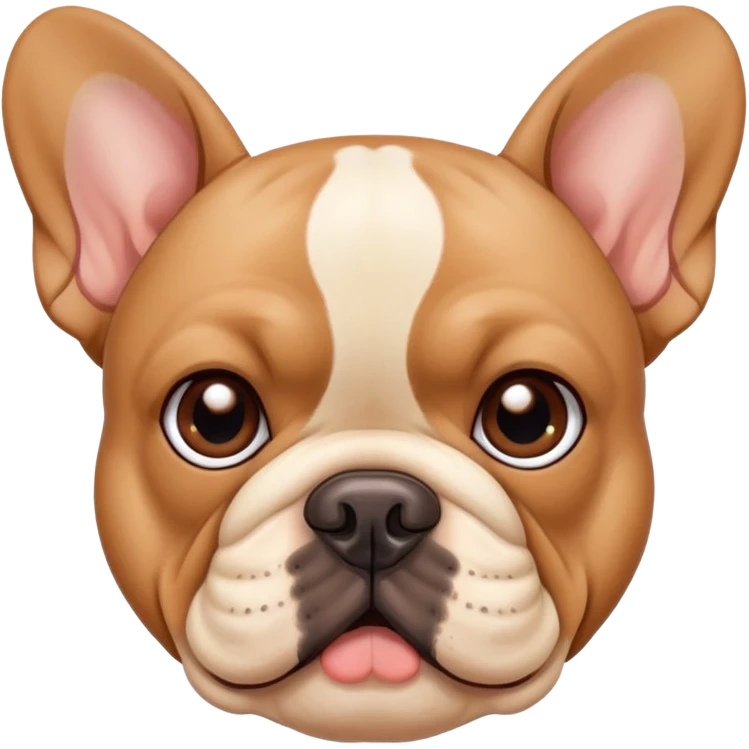 tan French bulldog face, no body, close-up portrait emoji