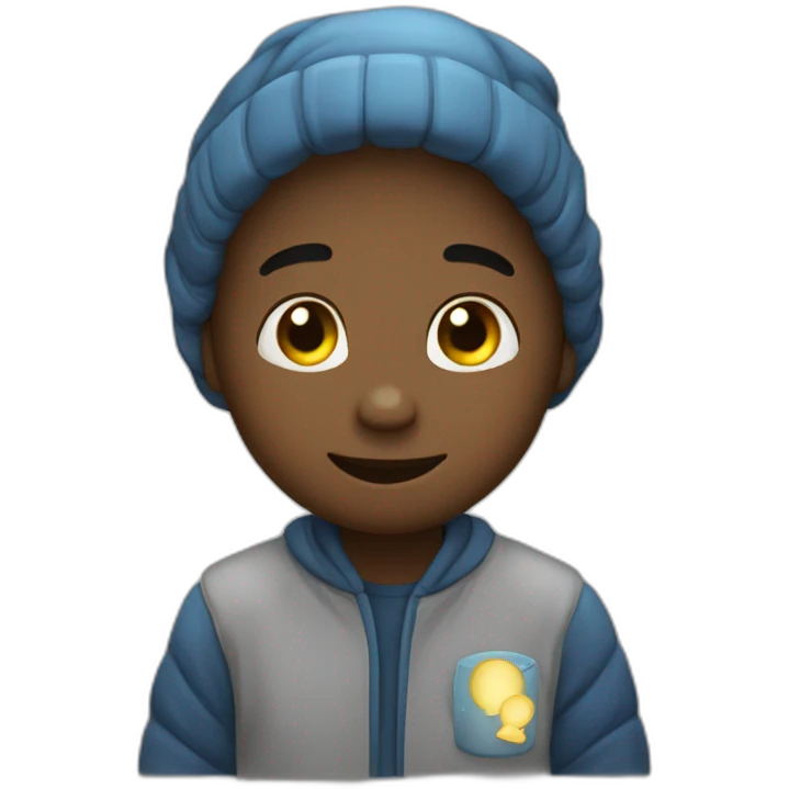 Cute boy saying good night emoji