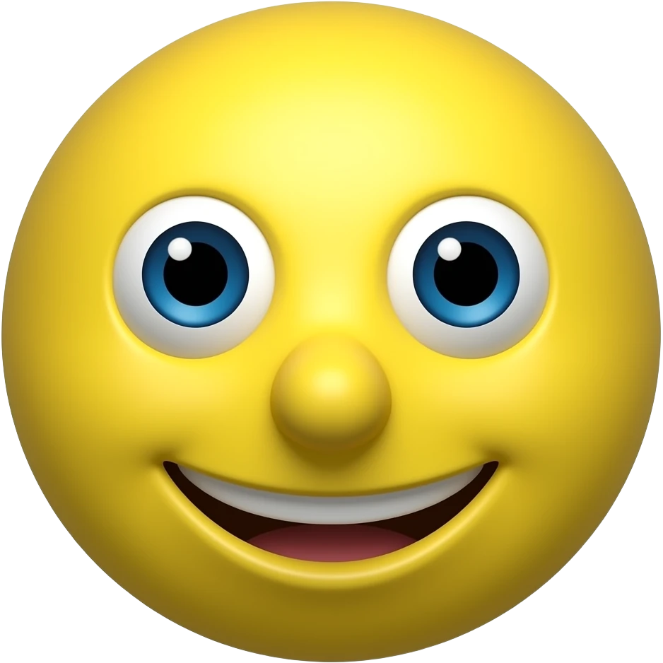 Yellow round zany face emoji
